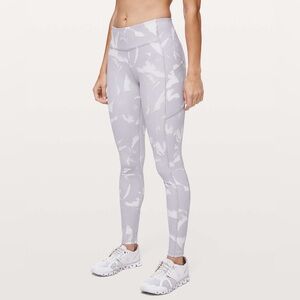 Lululemon Speed Up Tight 28" Luxtreme Flower Pop White Silver Lilac Size 4